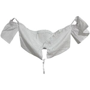 Seven Wonders‎ Eve Top Off Shoulder Shirred White Crop Top XS